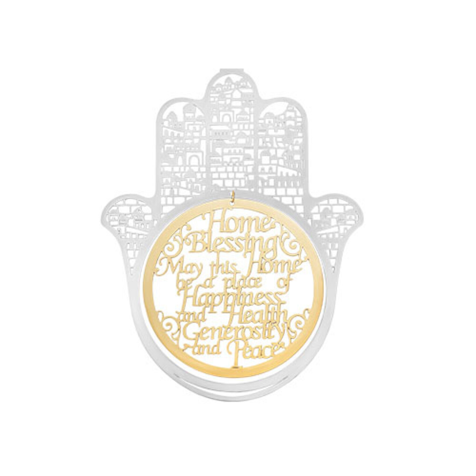 Metal Laser Cut Home Blessing Hamsa-English