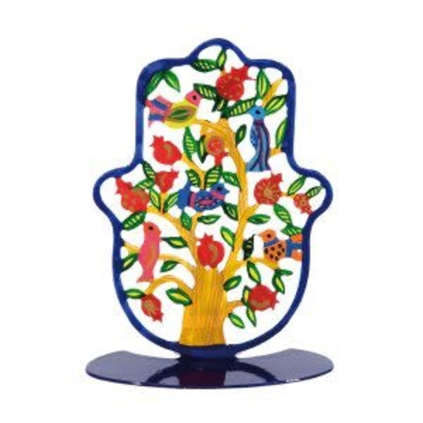 Small Standing Hand Painted Hamsa-Birds