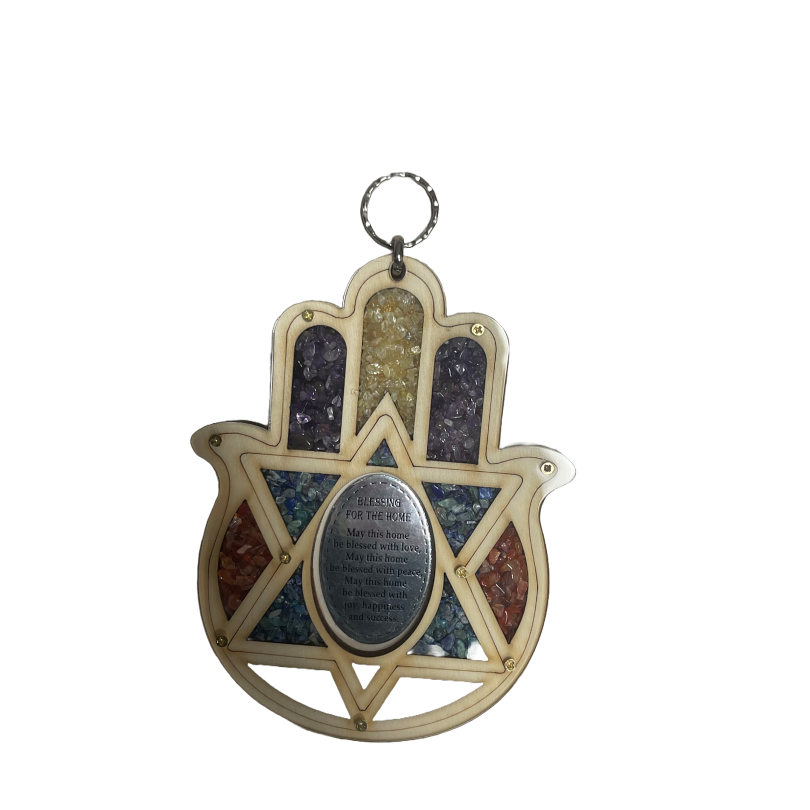 Hamsa Home Blessing Star of David and Stones - English