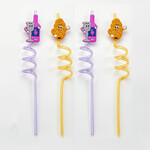 Set of 4 Shabbat Fun Straws with Kiddush Cups and Challah