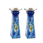Handpainted Candle Holders - Blue