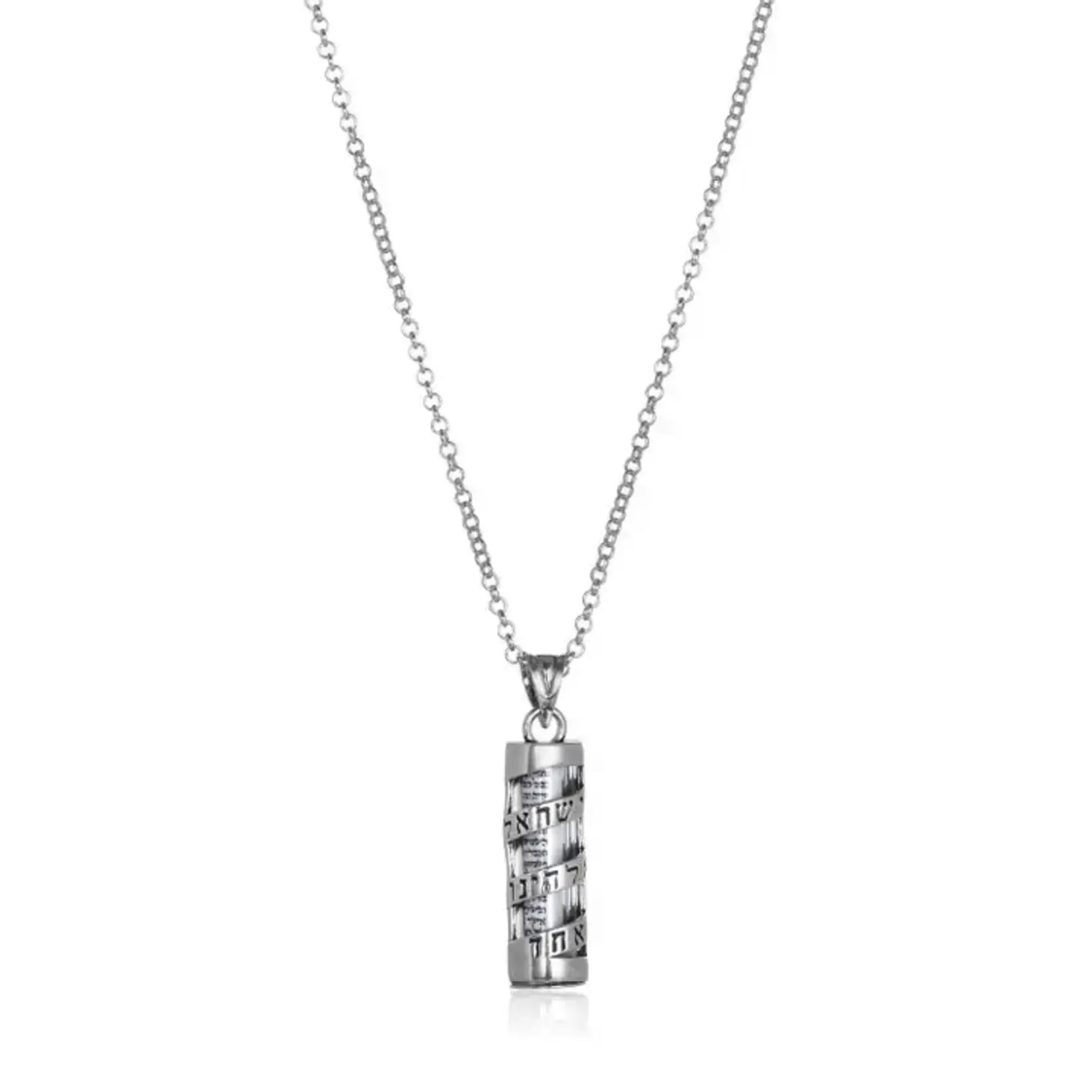 Sterling Silver Shema Mezuzah Necklace