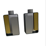 Modern Gray Candlesticks with Gold and Silver Accents - Magnetic