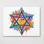 Star of David with Chai Canvas Wall Art