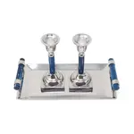 Candlestick Set with Tray - Blue