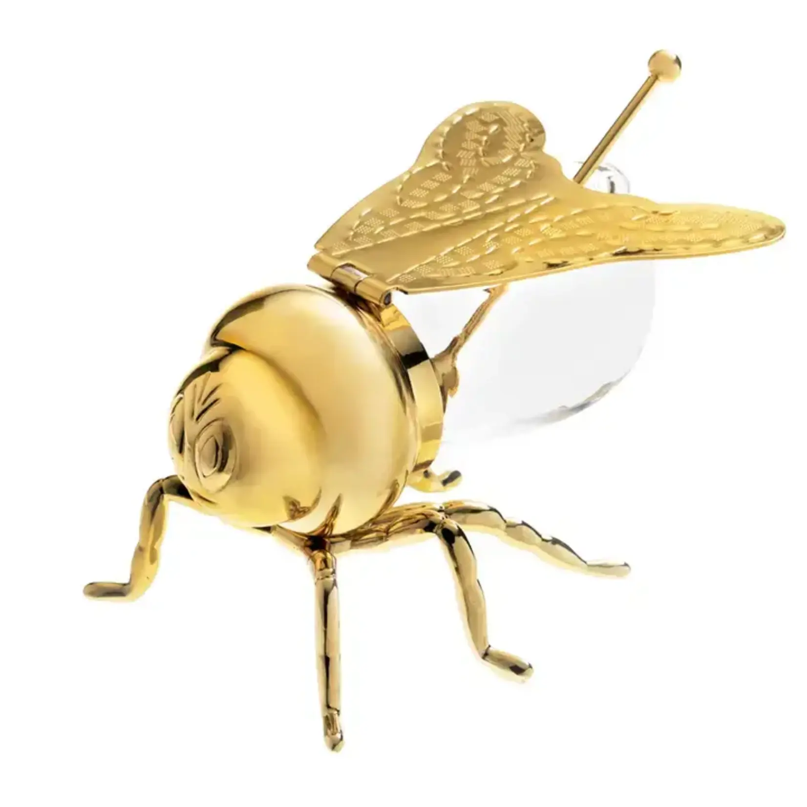 Bee Honey Jar with Spoon - Gold