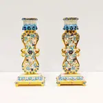 Shabbat Flower and Star of David Design Candle Holder Set