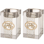 Crystal Candlesticks for Tea Lights - Gold/Silver