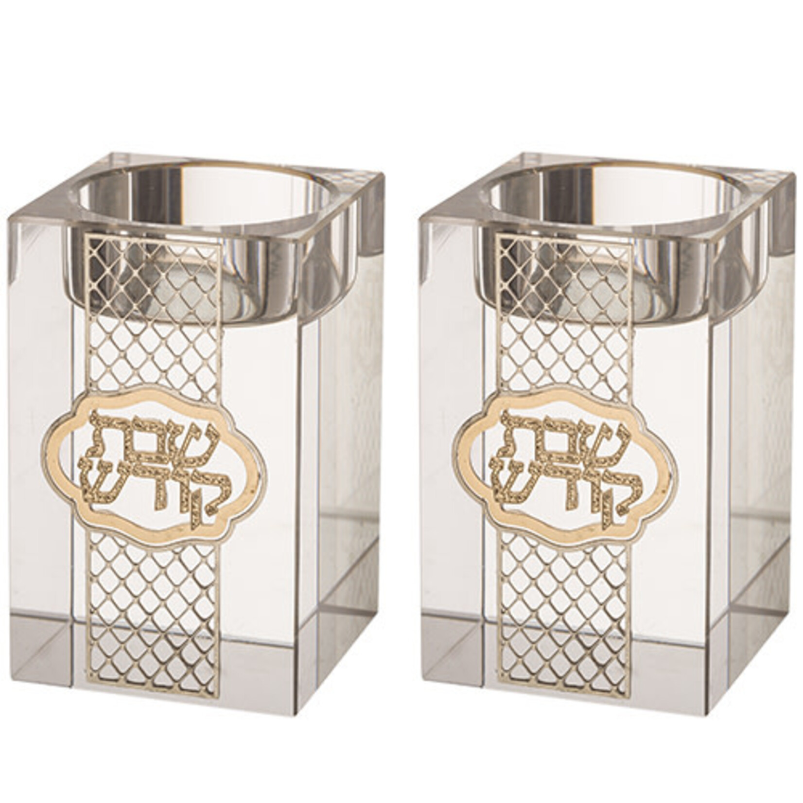 Crystal Candlesticks for Tea Lights - Gold/Silver