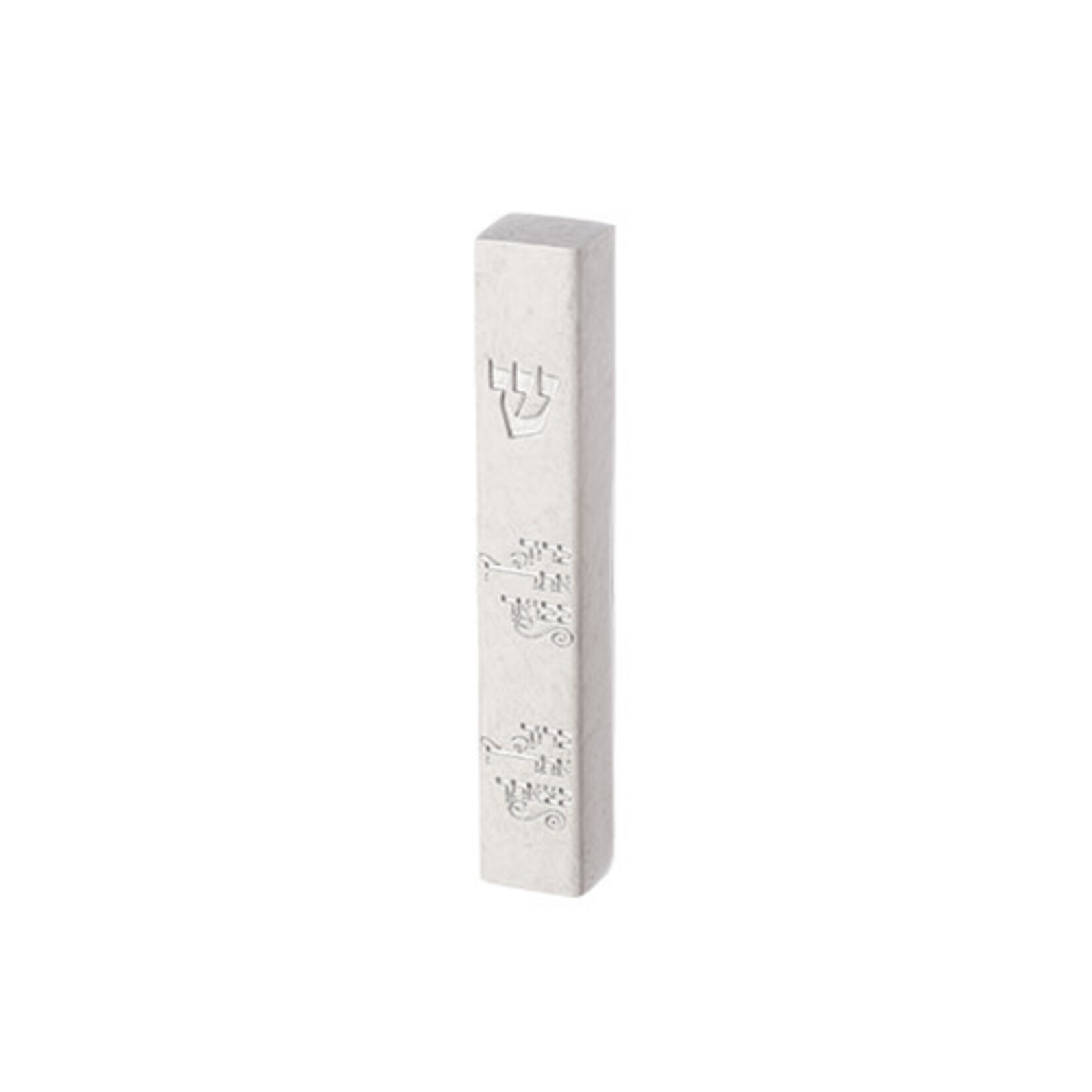 White Stone w/ Hebrew Blessing - Silver