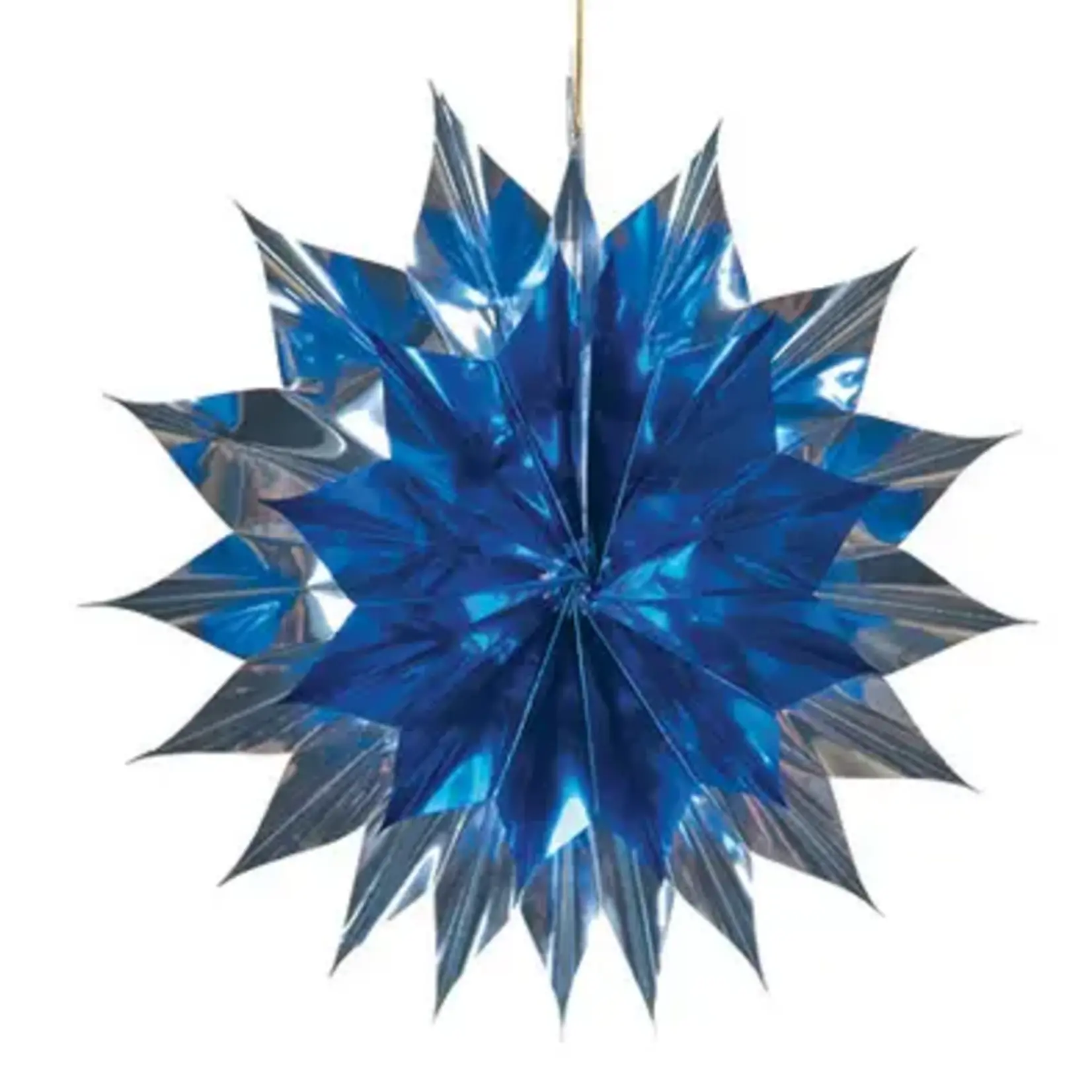 Blue and Silver Pleated Star - 12"