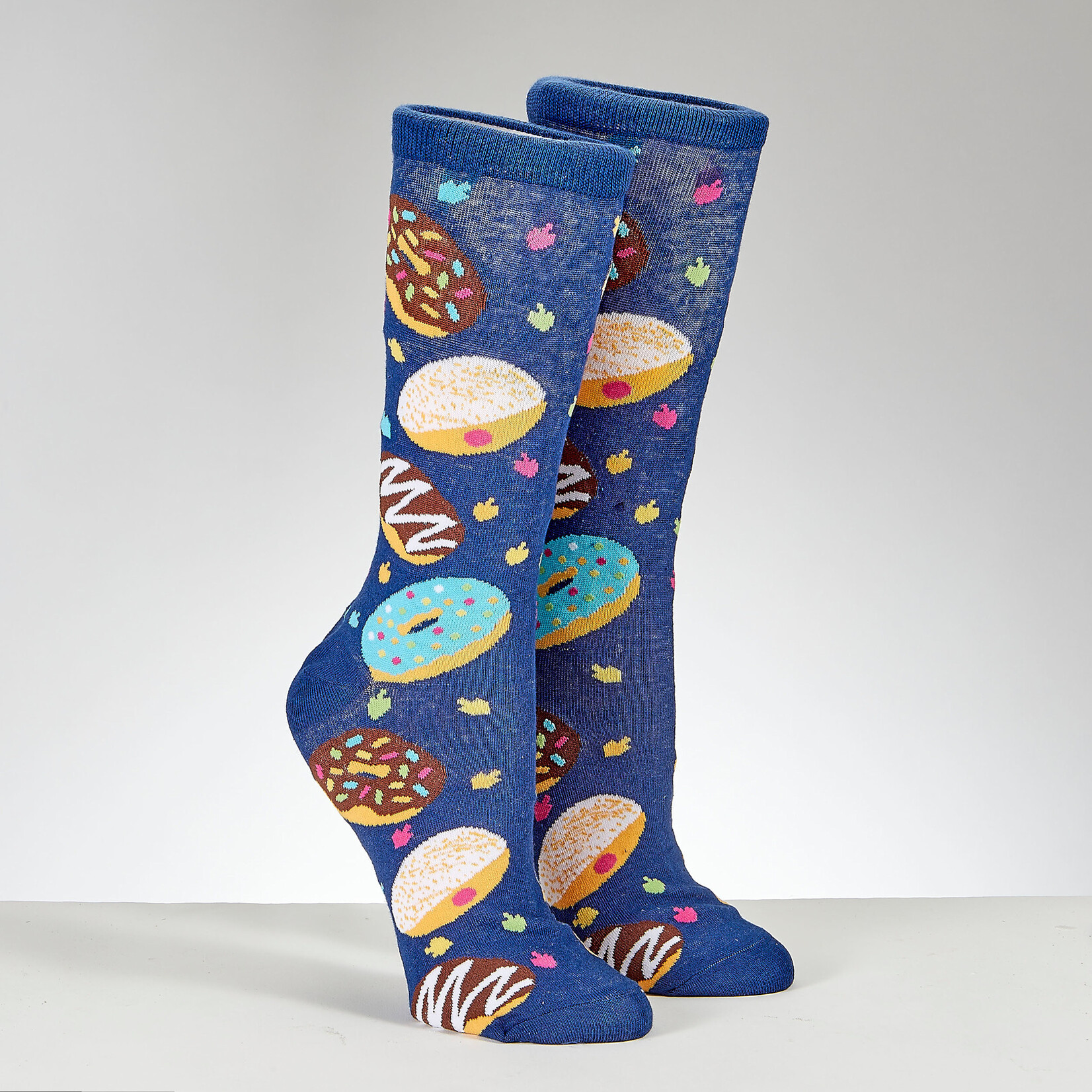 Chanukah Doughnuts Adult Crew Socks