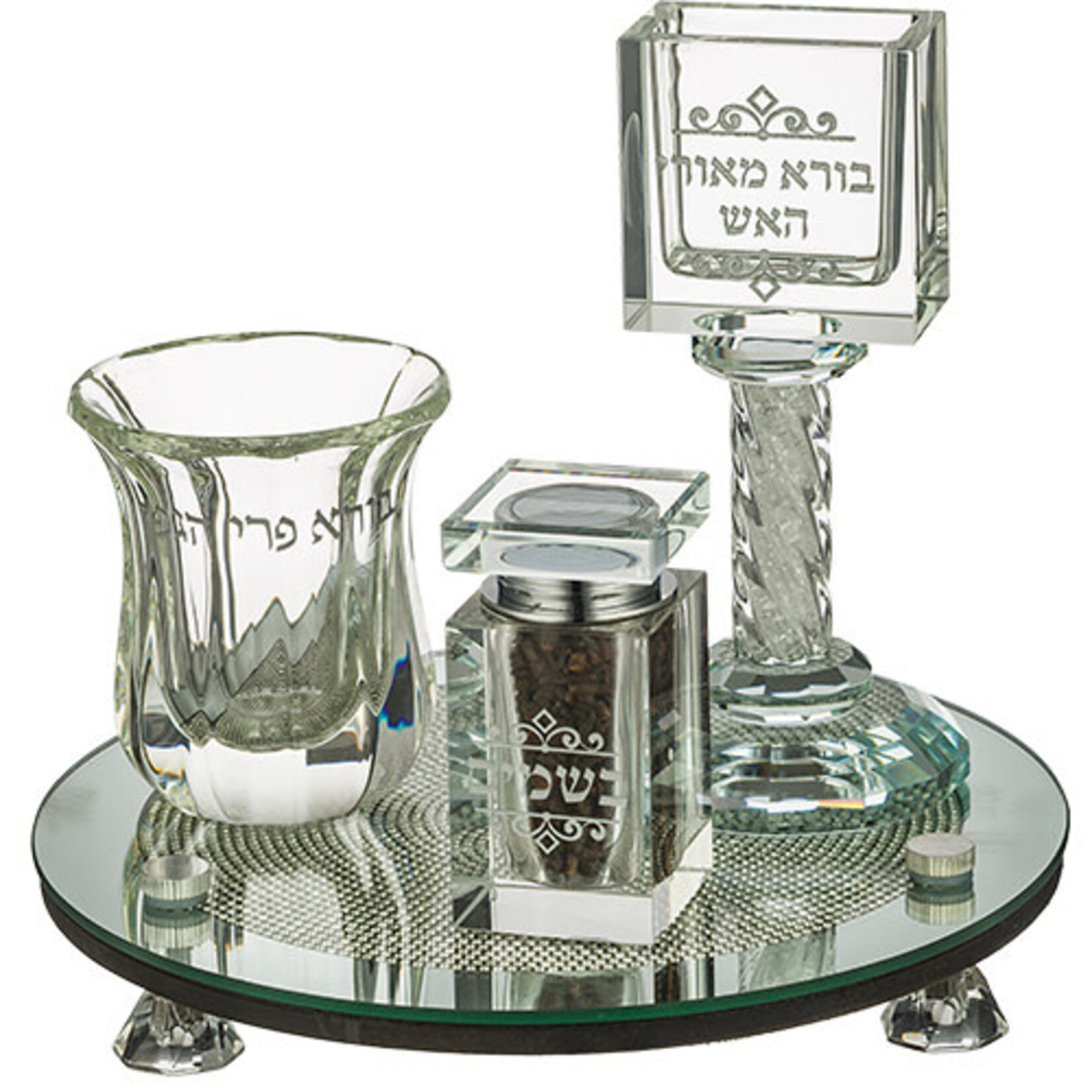 Crystal Havdalah Set - Round Base