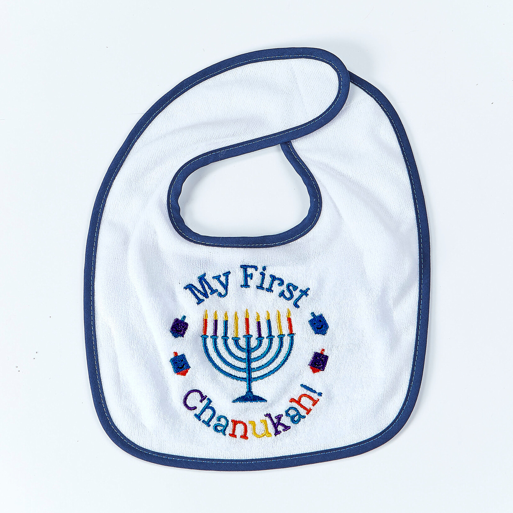 Chanukah Embroidered Bib, "My First Chanukah! "