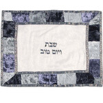 Shades of Blue Organza and Velvet Applique'd Challa Cover