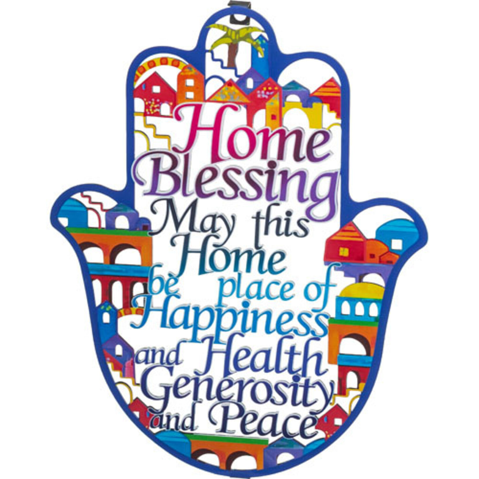 Metal Laser Cut Hamsa English Home Blessing