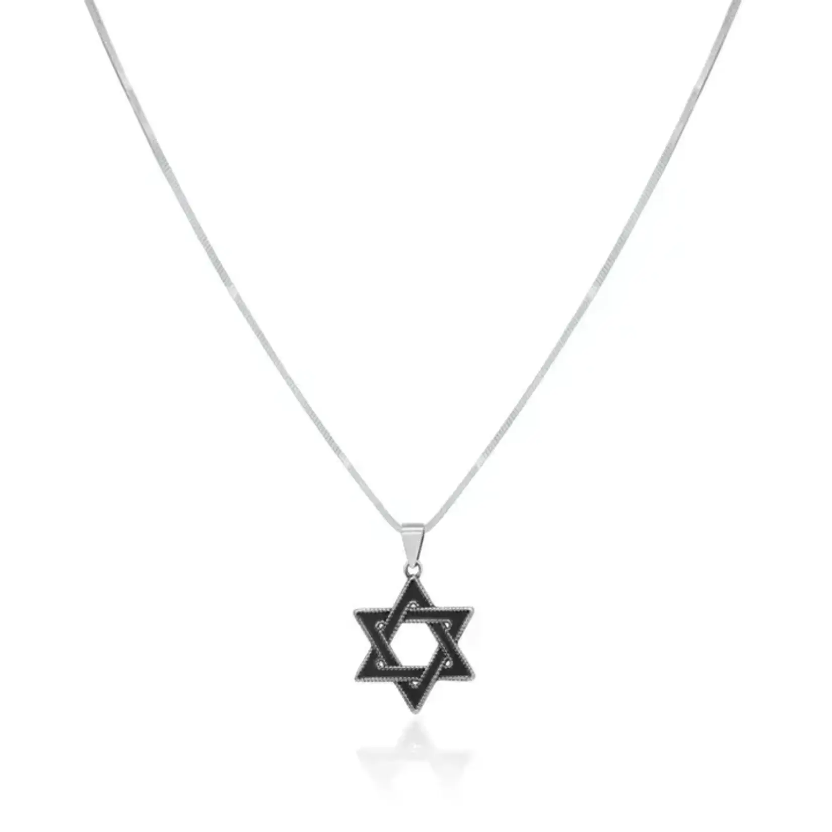 Men's Sterling Silver Star of David 24"