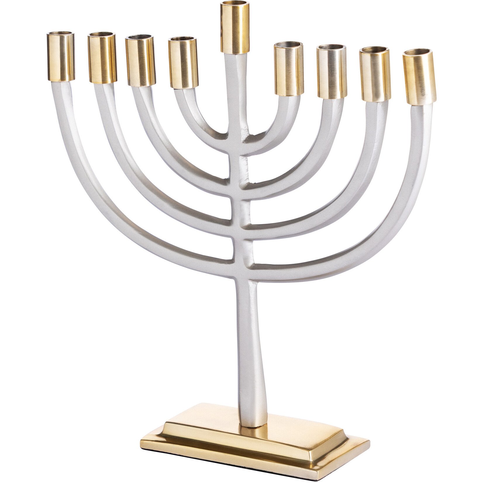 Aluminum Menorah - Silver/Gold