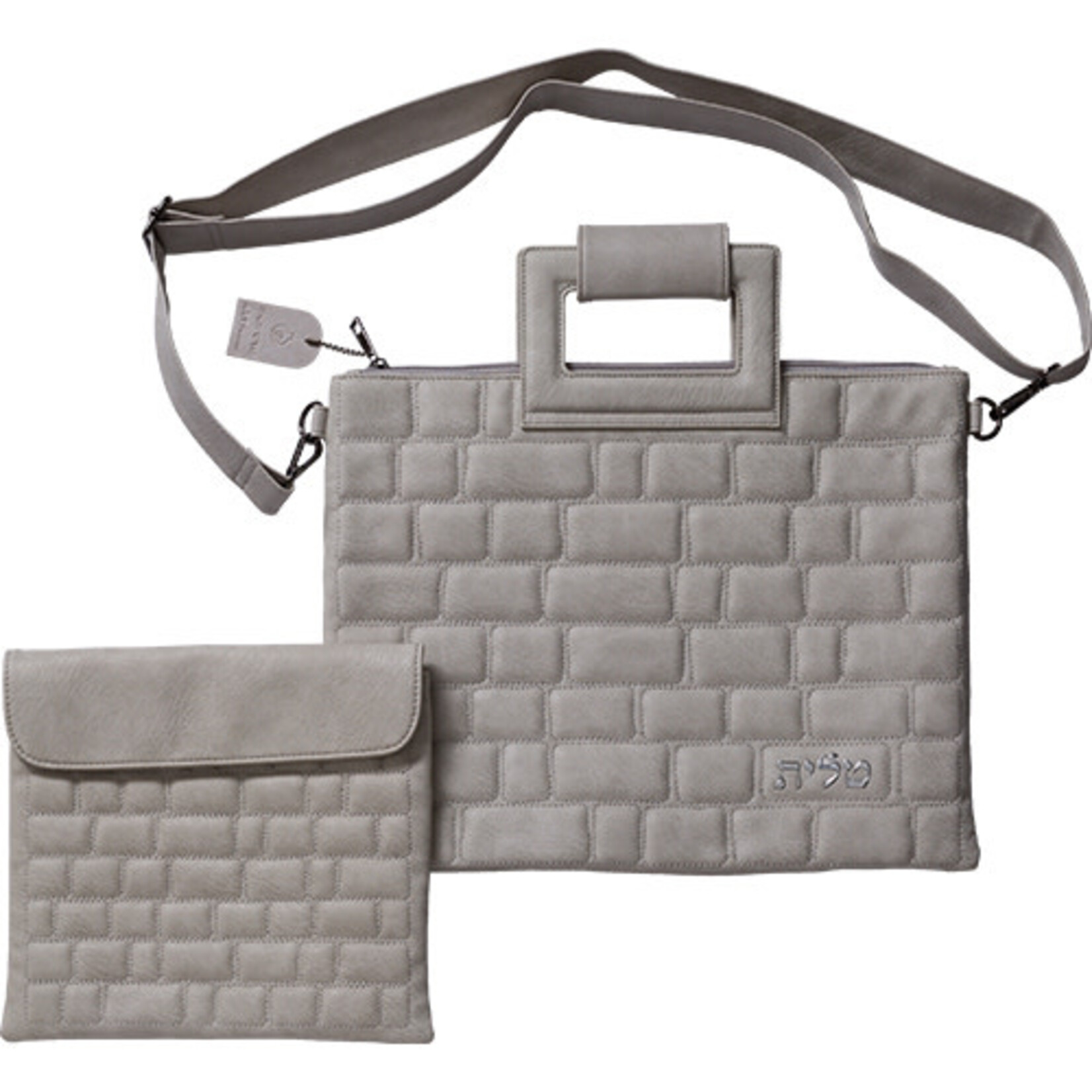 Lt. Gray Leatherette Talis and Tefillin Set