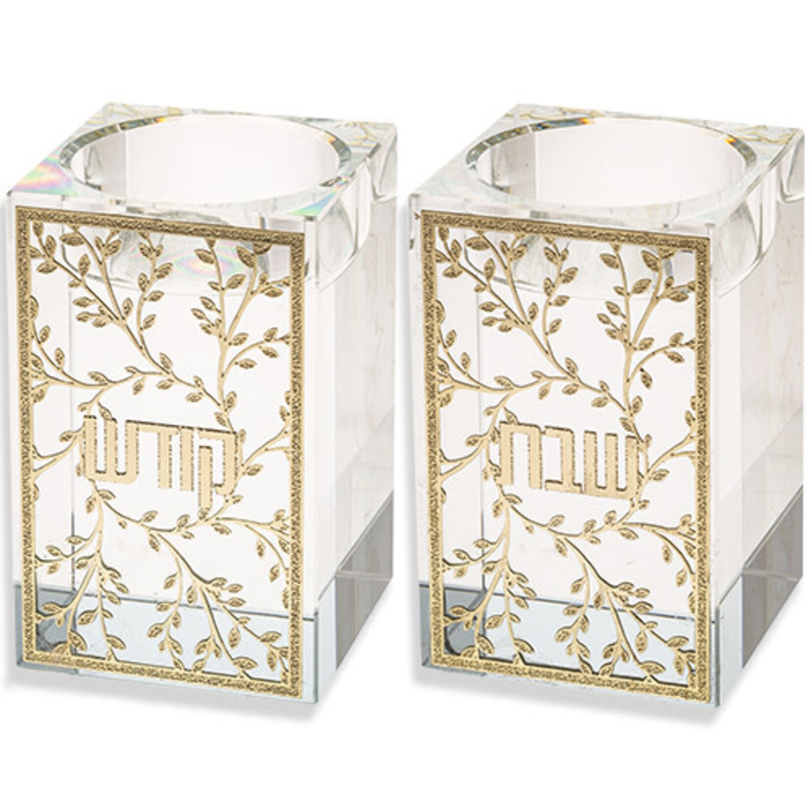 Tea Light Candle Holders - Gold Leaves