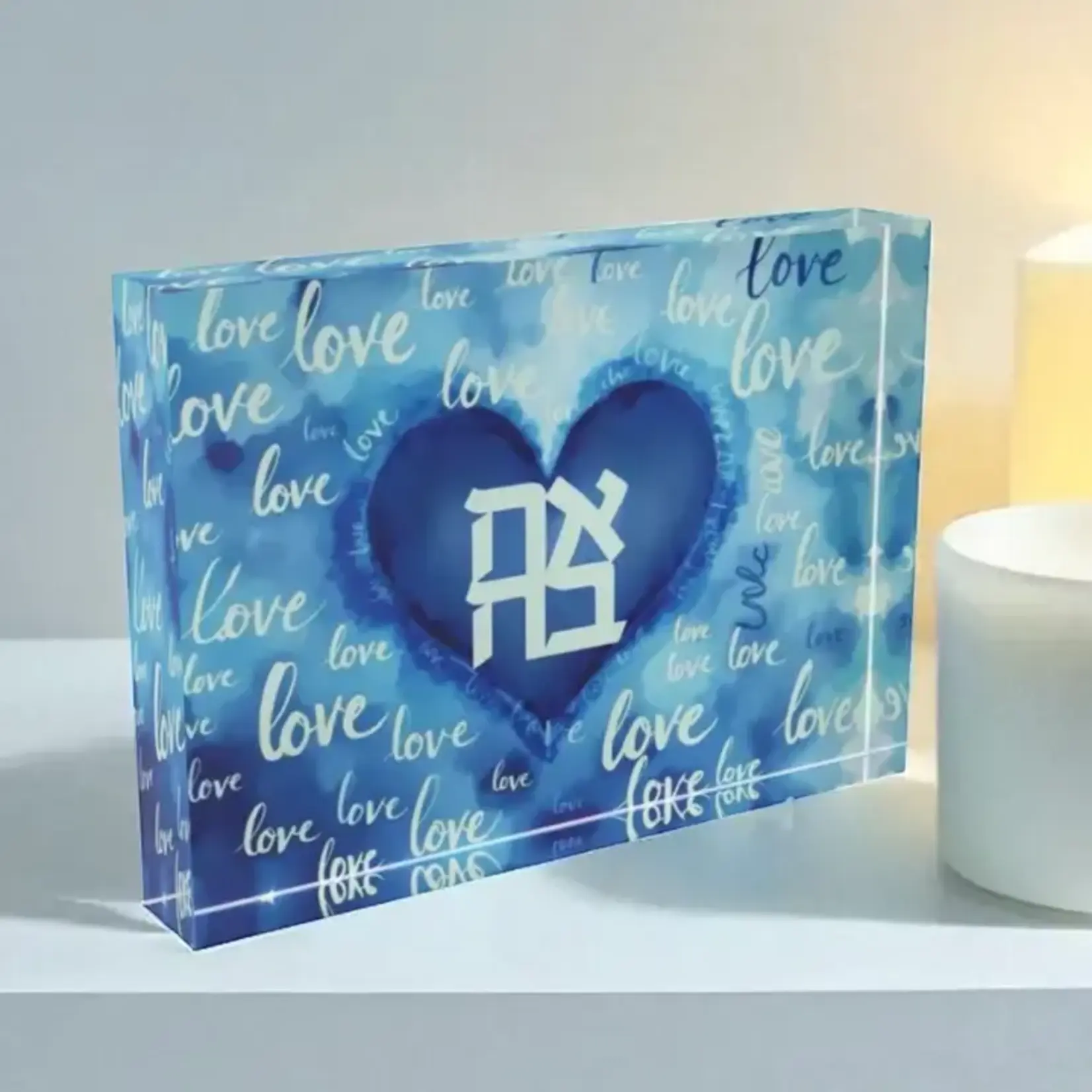 Ahava Love  Art Crystal Block