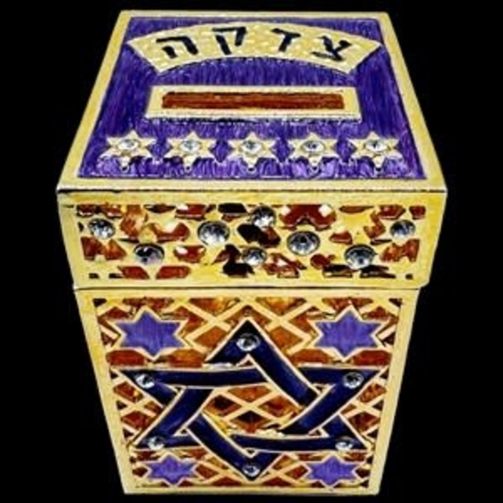 Tzedaka Box - Purple Star of David