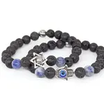 Lava Stone Men's Star of David Bracelet