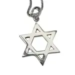 Sterling Silver Classic Star of David Necklace - 18" Box Chain