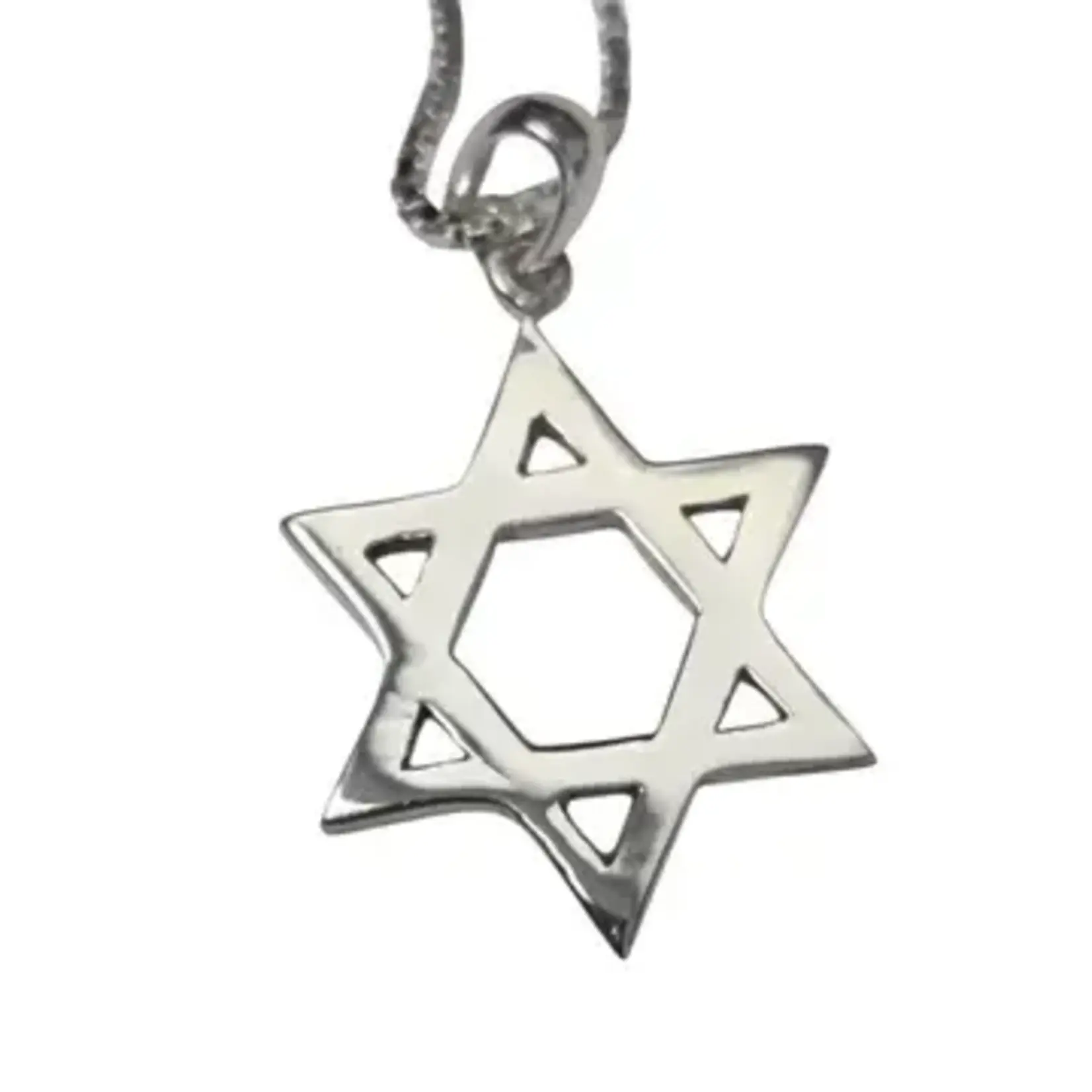 Sterling Silver Classic Star of David Necklace - 18"