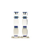 Crystal with Blue Candlesticks