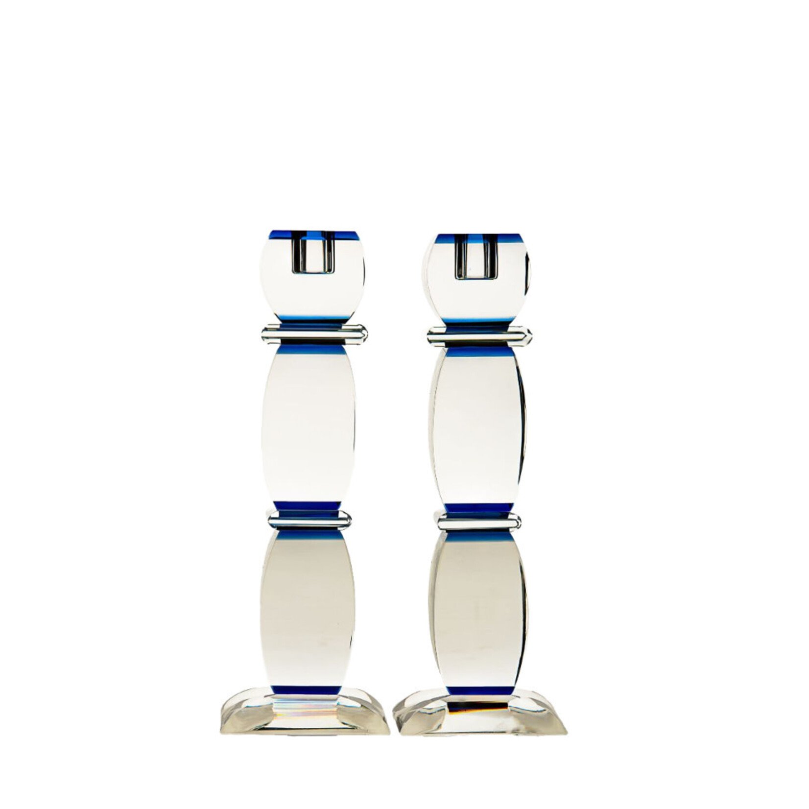 Crystal with Blue Candlesticks