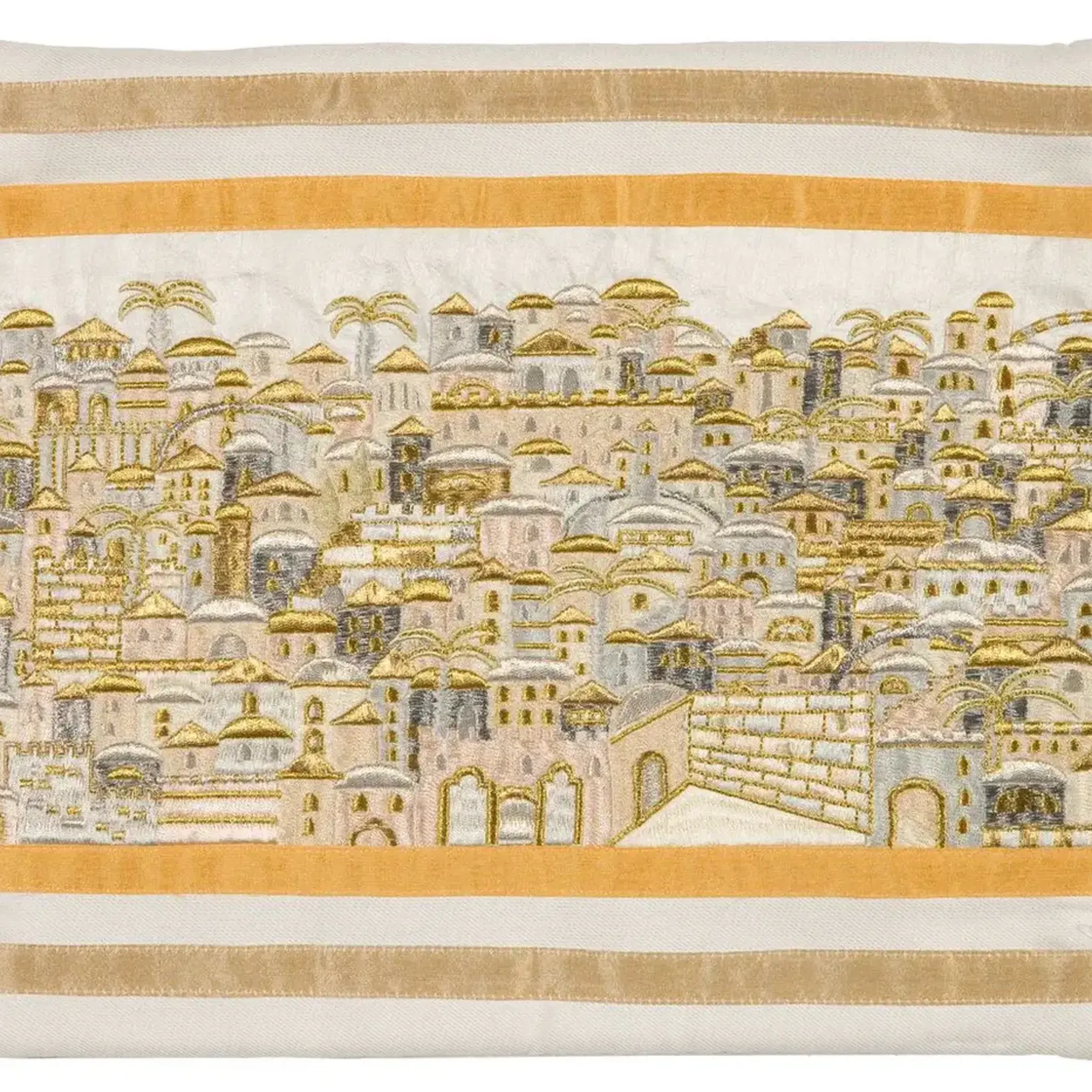 Full Embroidered Jerusalem Tallit Bag-Gold
