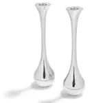 Coluna Dual Candleholders, Marble & Silver, Set of 2