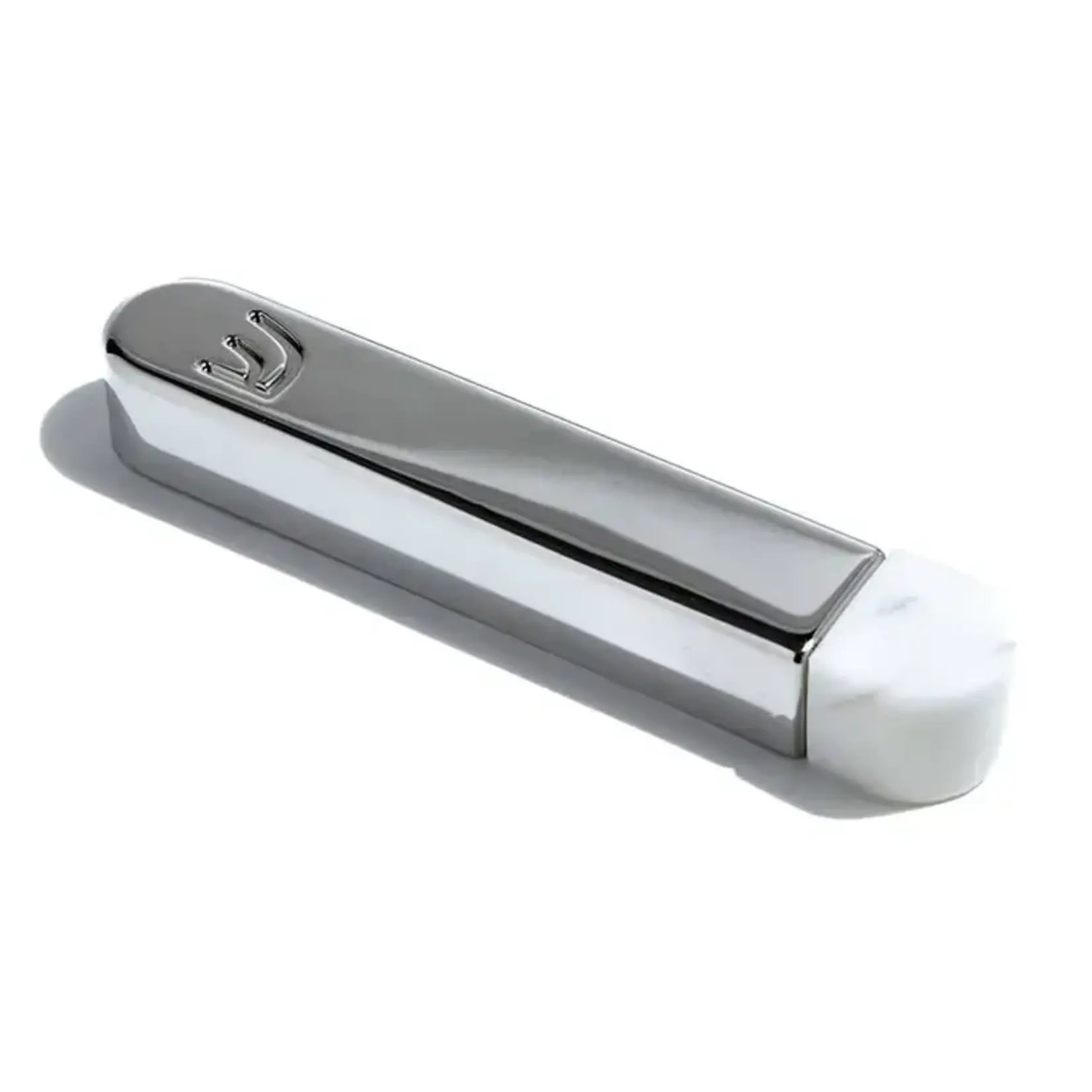 Coluna Mezuzah Small  Marble & Silver