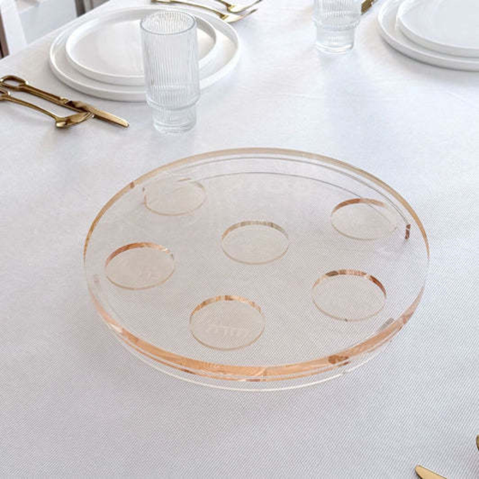 Amber Lucite Seder Plate