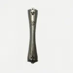 Long Pewter Mezuzah w/ Black Stones