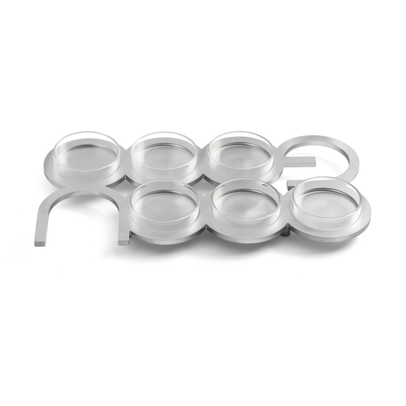 Rectangle Aluminum Seder Plate - Pesach Letters - Silver
