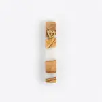 Handmade White Resin and Olive Wood Mezuzah Case