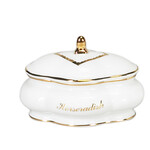 Porcelain Salt Water Dish - White/Gold