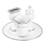 Ceramic Havdalah Set - White/Silver