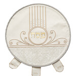 Studded Leatherette Round Matzah Cover - Gold