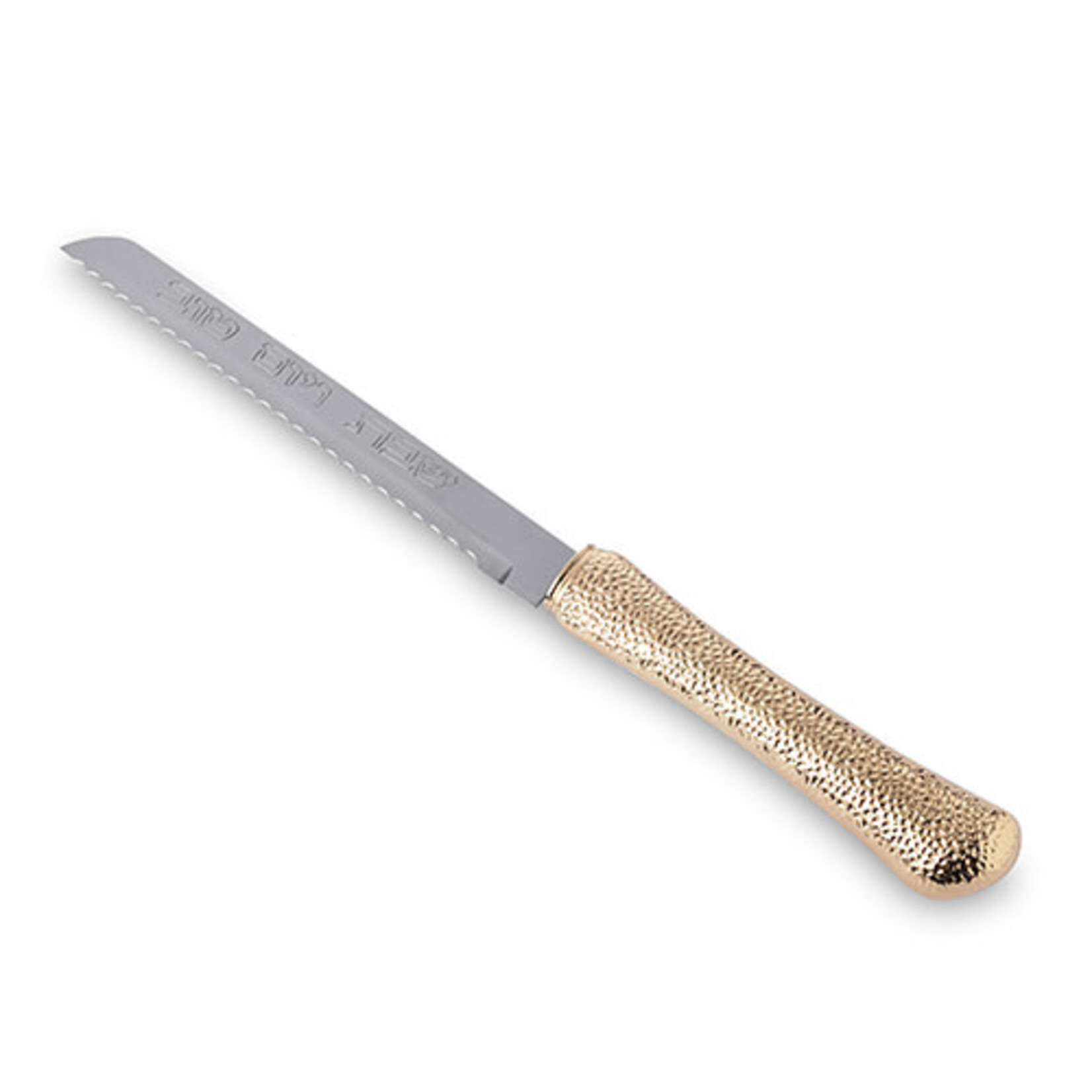 Gold Hammered Challah Knife