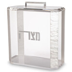Clear Lucite Matzah Holder w/ White Accent