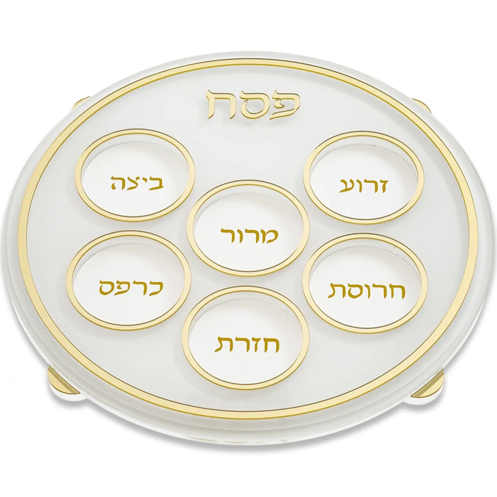 Lucite Seder Plate - Gold