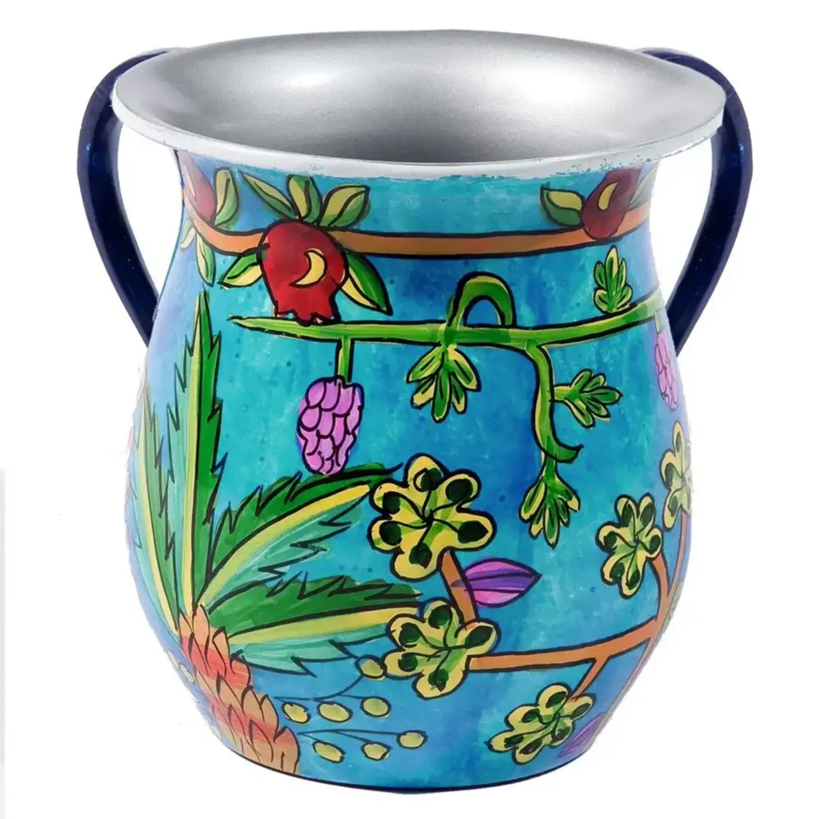 Emanuel Painted Aluminum Washing Cup-- Seven Species