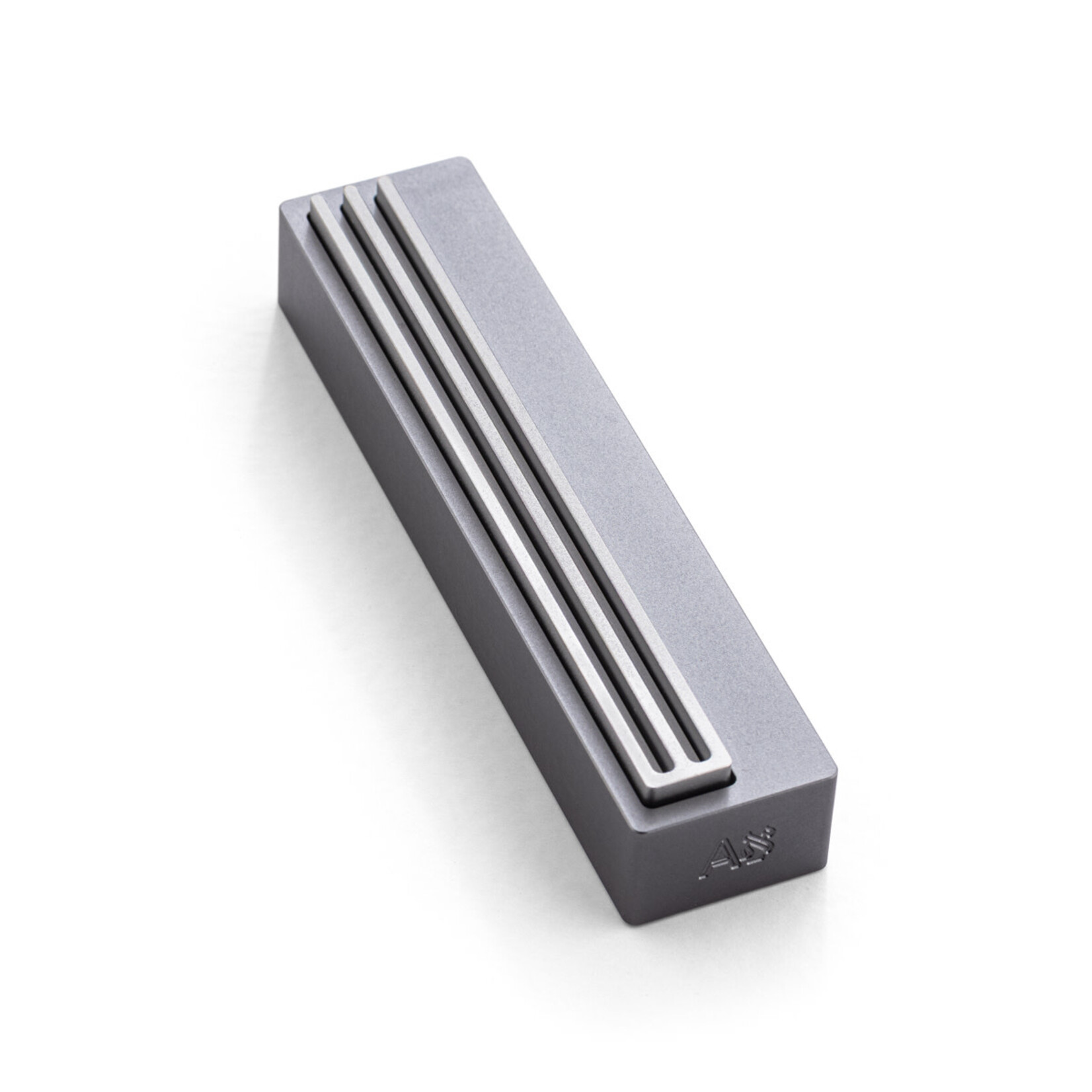 Elongated Shin Mezuzah - Dark Gray/Silver - 7cm