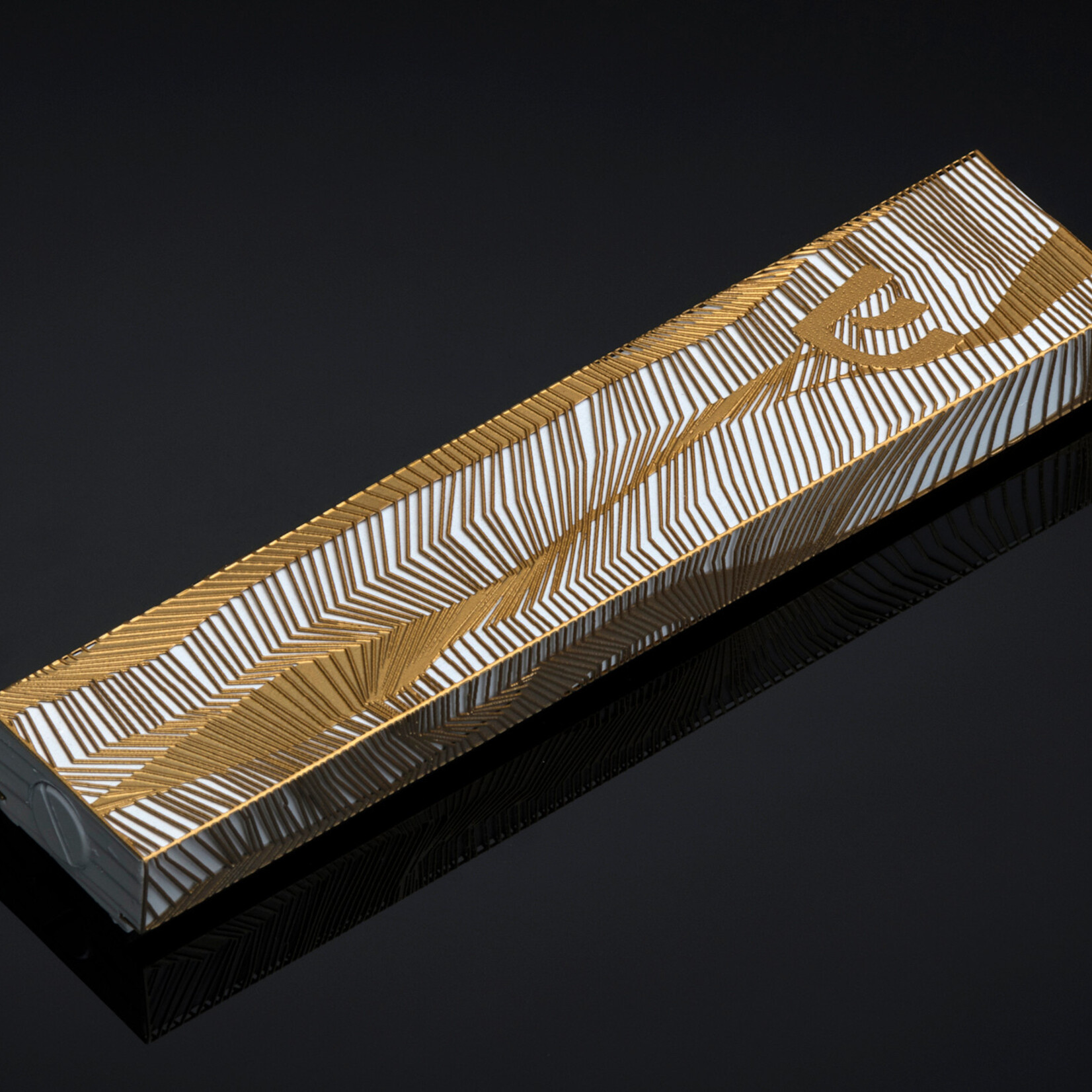 Lines Mezuzah Case - Gold