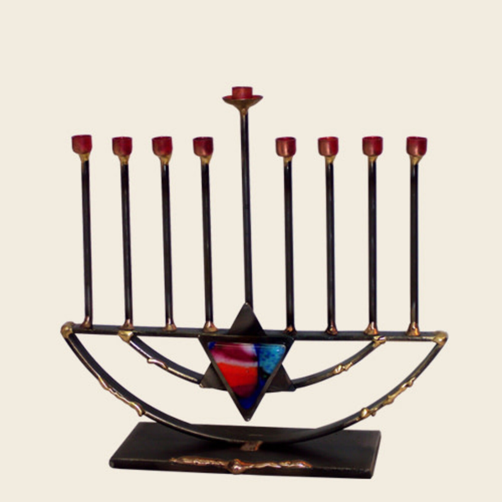 Small Rod Menorah with Star of David