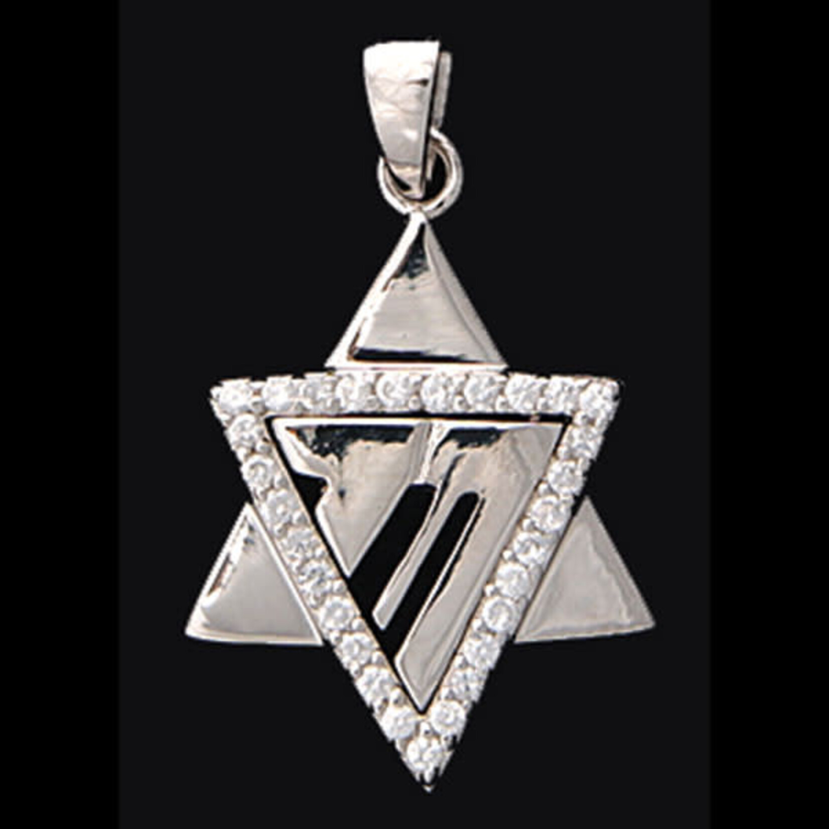 Sterling Silver Star of David and Chai Necklace