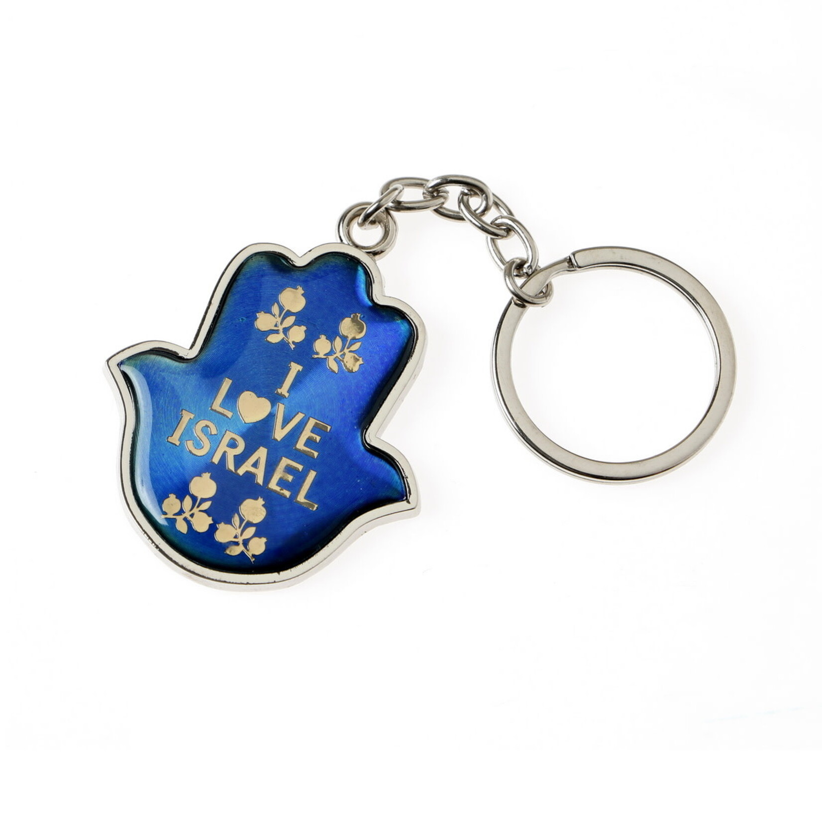 I Love Israel Hamsa Keychain